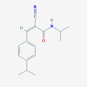 molecular formula C16H20N2O B2889354 (Z)-2-Cyano-N-propan-2-yl-3-(4-propan-2-ylphenyl)prop-2-enamide CAS No. 444763-39-7