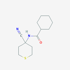 molecular formula C13H20N2OS B2889356 N-(4-氰代噻喃-4-基)环己烷甲酰胺 CAS No. 1465388-87-7