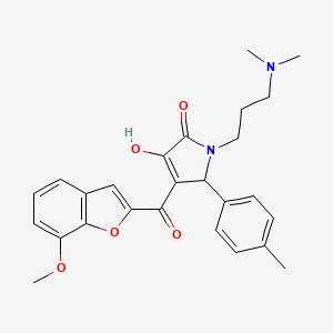 molecular formula C26H28N2O5 B2889358 1-(3-(dimethylamino)propyl)-3-hydroxy-4-(7-methoxybenzofuran-2-carbonyl)-5-(p-tolyl)-1H-pyrrol-2(5H)-one CAS No. 623536-32-3