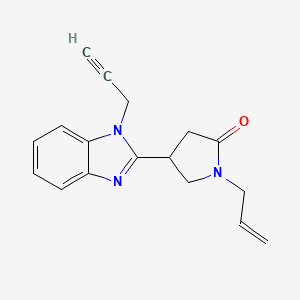 molecular formula C17H17N3O B2889361 1-Prop-2-enyl-4-(1-prop-2-ynylbenzimidazol-2-yl)pyrrolidin-2-one CAS No. 876887-69-3