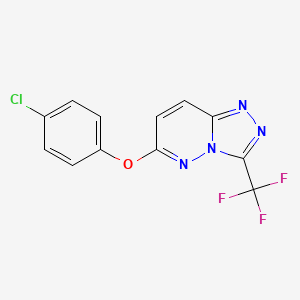 molecular formula C12H6ClF3N4O B2889367 6-(4-Chlorophenoxy)-3-(trifluoromethyl)-[1,2,4]triazolo[4,3-b]pyridazine CAS No. 73474-82-5