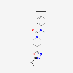 molecular formula C21H30N4O2 B2889371 N-(4-(tert-butyl)phenyl)-4-(5-isopropyl-1,3,4-oxadiazol-2-yl)piperidine-1-carboxamide CAS No. 1170140-49-4