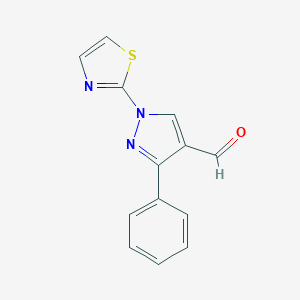 molecular formula C13H9N3OS B288938 3-phenyl-1-(1,3-thiazol-2-yl)-1H-pyrazole-4-carbaldehyde 