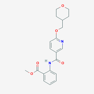 molecular formula C20H22N2O5 B2889386 methyl 2-(6-((tetrahydro-2H-pyran-4-yl)methoxy)nicotinamido)benzoate CAS No. 2034278-48-1