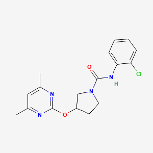 molecular formula C17H19ClN4O2 B2889388 N-(2-chlorophenyl)-3-((4,6-dimethylpyrimidin-2-yl)oxy)pyrrolidine-1-carboxamide CAS No. 2034499-43-7