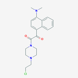 molecular formula C20H24ClN3O2 B288939 2-[4-(2-Chloroethyl)-1-piperazinyl]-1-[4-(dimethylamino)-1-naphthyl]-2-oxoethanone 