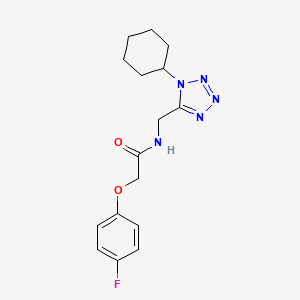 molecular formula C16H20FN5O2 B2889403 N-((1-cyclohexyl-1H-tetrazol-5-yl)methyl)-2-(4-fluorophenoxy)acetamide CAS No. 921144-40-3
