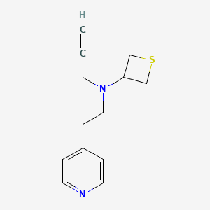 molecular formula C13H16N2S B2889407 N-(prop-2-yn-1-yl)-N-[2-(pyridin-4-yl)ethyl]thietan-3-amine CAS No. 2094325-49-0