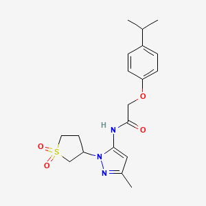 molecular formula C19H25N3O4S B2889410 N-(1-(1,1-dioxidotetrahydrothiophen-3-yl)-3-methyl-1H-pyrazol-5-yl)-2-(4-isopropylphenoxy)acetamide CAS No. 1170283-52-9