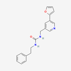 molecular formula C19H19N3O2 B2889418 1-((5-(Furan-2-yl)pyridin-3-yl)methyl)-3-phenethylurea CAS No. 2034537-86-3