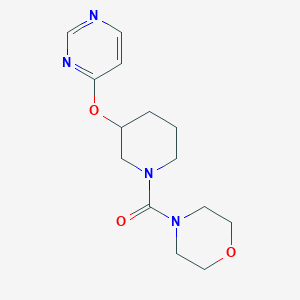 molecular formula C14H20N4O3 B2889422 Morpholino(3-(pyrimidin-4-yloxy)piperidin-1-yl)methanone CAS No. 2034276-43-0