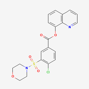 molecular formula C20H17ClN2O5S B2889423 Quinolin-8-yl 4-chloro-3-(morpholinosulfonyl)benzoate CAS No. 835890-45-4