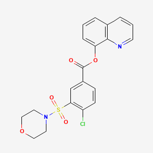 molecular formula C20H17ClN2O5S B2889423 喹啉-8-基 4-氯-3-(吗啉磺酰基)苯甲酸酯 CAS No. 835890-45-4