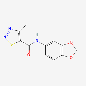 molecular formula C11H9N3O3S B2889424 N-(1,3-benzodioxol-5-yl)-4-methylthiadiazole-5-carboxamide CAS No. 183300-81-4