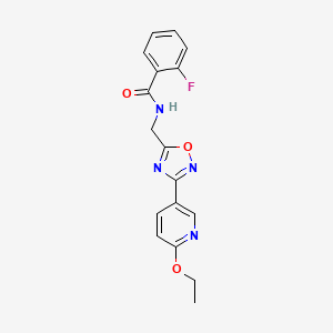 N-((3-(6-ethoxypyridin-3-yl)-1,2,4-oxadiazol-5-yl)methyl)-2-fluorobenzamide