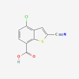 molecular formula C10H4ClNO2S B2889430 4-Chloro-2-cyano-1-benzothiophene-7-carboxylic acid CAS No. 2091054-82-7