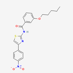 molecular formula C21H21N3O4S B2889434 N-(4-(4-nitrophenyl)thiazol-2-yl)-3-(pentyloxy)benzamide CAS No. 477551-31-8