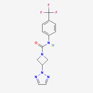 molecular formula C13H12F3N5O B2889437 3-(Triazol-2-yl)-N-[4-(trifluoromethyl)phenyl]azetidine-1-carboxamide CAS No. 2320890-10-4