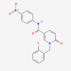 molecular formula C19H14FN3O4 B2889438 1-[(2-fluorophenyl)methyl]-N-(4-nitrophenyl)-6-oxopyridine-3-carboxamide CAS No. 942009-74-7
