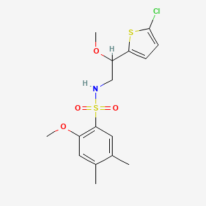 N-(2-(5-chlorothiophen-2-yl)-2-methoxyethyl)-2-methoxy-4,5-dimethylbenzenesulfonamide