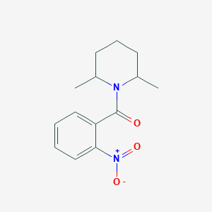 molecular formula C14H18N2O3 B2889440 2,6-二甲基-1-(2-硝基苯甲酰)哌啶 CAS No. 349089-41-4