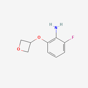 molecular formula C9H10FNO2 B2889441 2-氟-6-(氧杂环-3-氧基)苯胺 CAS No. 1349718-65-5