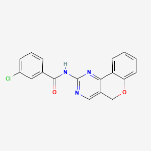 molecular formula C18H12ClN3O2 B2889442 3-氯-N-{5H-色满[4,3-d]嘧啶-2-基}苯甲酰胺 CAS No. 866041-27-2