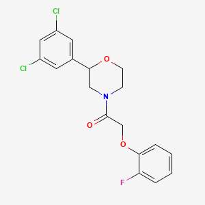 1-(2-(3,5-Dichlorophenyl)morpholino)-2-(2-fluorophenoxy)ethanone