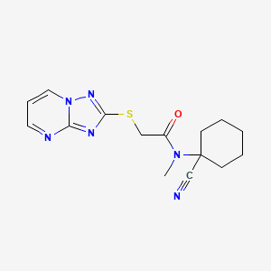 molecular formula C15H18N6OS B2889446 N-(1-cyanocyclohexyl)-N-methyl-2-{[1,2,4]triazolo[1,5-a]pyrimidin-2-ylsulfanyl}acetamide CAS No. 1280988-47-7