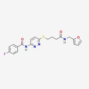 4-fluoro-N-(6-((4-((furan-2-ylmethyl)amino)-4-oxobutyl)thio)pyridazin-3-yl)benzamide