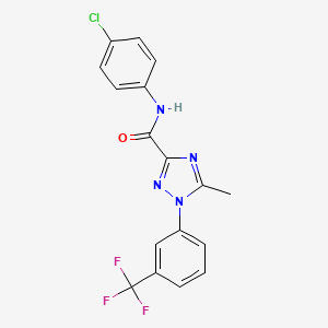 molecular formula C17H12ClF3N4O B2889452 N-(4-chlorophenyl)-5-methyl-1-[3-(trifluoromethyl)phenyl]-1H-1,2,4-triazole-3-carboxamide CAS No. 321431-38-3
