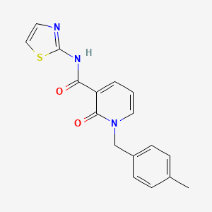 molecular formula C17H15N3O2S B2889457 1-(4-methylbenzyl)-2-oxo-N-(thiazol-2-yl)-1,2-dihydropyridine-3-carboxamide CAS No. 946254-13-3