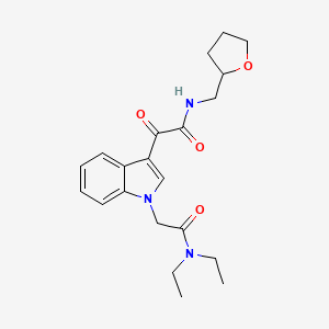 molecular formula C21H27N3O4 B2889459 2-[1-[2-(二乙氨基)-2-氧代乙基]吲哚-3-基]-2-氧代-N-(氧环丙烷-2-基甲基)乙酰胺 CAS No. 872848-67-4