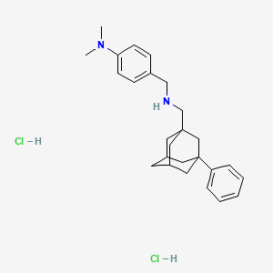 molecular formula C26H36Cl2N2 B2889466 N,N-dimethyl-4-({[(3-phenyladamantan-1-yl)methyl]amino}methyl)aniline dihydrochloride CAS No. 1215595-02-0