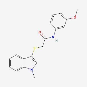 molecular formula C18H18N2O2S B2889473 N-(3-methoxyphenyl)-2-((1-methyl-1H-indol-3-yl)thio)acetamide CAS No. 896676-47-4