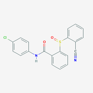 molecular formula C20H13ClN2O2S B2889474 N-(4-氯苯基)-2-((2-氰基苯基)亚磺酰基)苯甲酰胺 CAS No. 477710-66-0