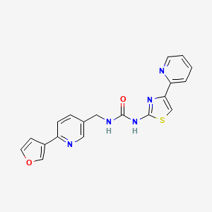 molecular formula C19H15N5O2S B2889477 1-((6-(呋喃-3-基)吡啶-3-基)甲基)-3-(4-(吡啶-2-基)噻唑-2-基)脲 CAS No. 2034465-80-8