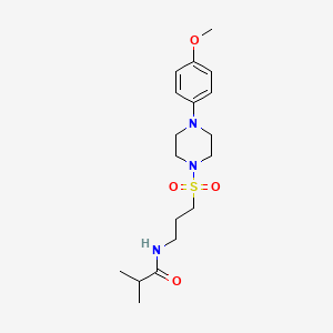 molecular formula C18H29N3O4S B2889479 N-(3-((4-(4-methoxyphenyl)piperazin-1-yl)sulfonyl)propyl)isobutyramide CAS No. 1021040-87-8
