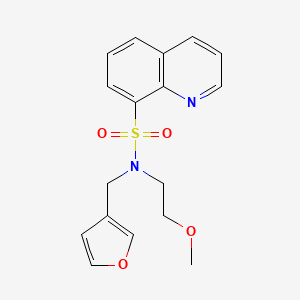 molecular formula C17H18N2O4S B2889481 N-(furan-3-ylmethyl)-N-(2-methoxyethyl)quinoline-8-sulfonamide CAS No. 1797873-43-8