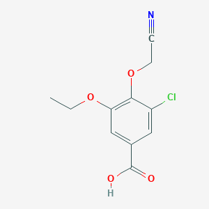 molecular formula C11H10ClNO4 B2889483 3-Chloro-4-(cyanomethoxy)-5-ethoxybenzoic acid CAS No. 713103-75-4