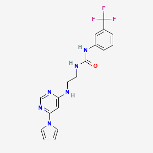 1-(2-((6-(1H-pyrrol-1-yl)pyrimidin-4-yl)amino)ethyl)-3-(3-(trifluoromethyl)phenyl)urea