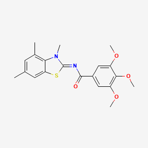 molecular formula C20H22N2O4S B2889489 (E)-3,4,5-三甲氧基-N-(3,4,6-三甲基苯并[d]噻唑-2(3H)-亚甲基)苯甲酰胺 CAS No. 681158-12-3