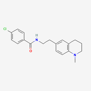 molecular formula C19H21ClN2O B2889491 4-chloro-N-(2-(1-methyl-1,2,3,4-tetrahydroquinolin-6-yl)ethyl)benzamide CAS No. 946280-65-5