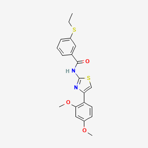 molecular formula C20H20N2O3S2 B2889494 N-(4-(2,4-dimethoxyphenyl)thiazol-2-yl)-3-(ethylthio)benzamide CAS No. 922670-85-7