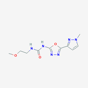 molecular formula C10H14N6O3 B2889495 1-(2-methoxyethyl)-3-(5-(1-methyl-1H-pyrazol-3-yl)-1,3,4-oxadiazol-2-yl)urea CAS No. 1208687-93-7