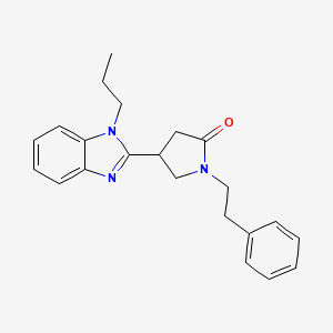 molecular formula C22H25N3O B2889497 1-(2-Phenylethyl)-4-(1-propylbenzimidazol-2-yl)pyrrolidin-2-one CAS No. 878712-26-6