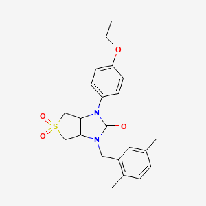 molecular formula C22H26N2O4S B2889498 1-(2,5-dimethylbenzyl)-3-(4-ethoxyphenyl)tetrahydro-1H-thieno[3,4-d]imidazol-2(3H)-one 5,5-dioxide CAS No. 894923-79-6