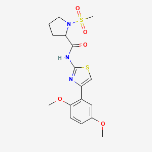 molecular formula C17H21N3O5S2 B2889504 N-(4-(2,5-dimethoxyphenyl)thiazol-2-yl)-1-(methylsulfonyl)pyrrolidine-2-carboxamide CAS No. 1219403-35-6