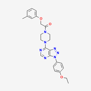molecular formula C25H27N7O3 B2889509 1-(4-(3-(4-ethoxyphenyl)-3H-[1,2,3]triazolo[4,5-d]pyrimidin-7-yl)piperazin-1-yl)-2-(m-tolyloxy)ethanone CAS No. 920418-26-4