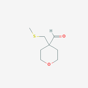 molecular formula C8H14O2S B2889510 4-(甲硫基甲基)氧杂环-4-甲醛 CAS No. 2580210-09-7